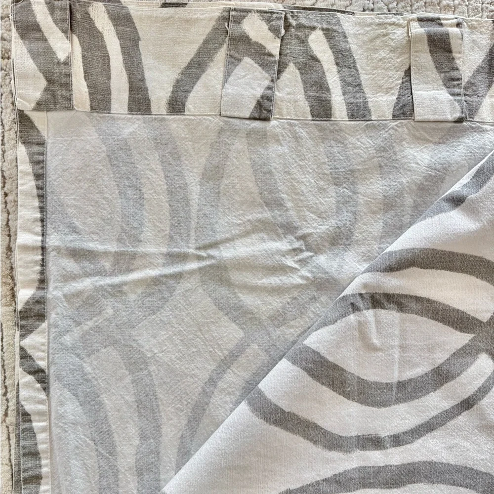 1 West Elm Gray Scribble Curtains Cotton 78”x46”